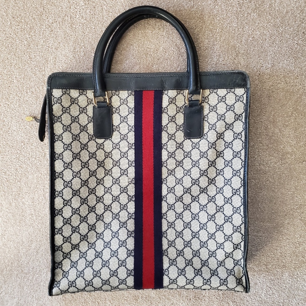 Unisex Large Gucci Tote Handbag Travel Bag - Picture 3 of 8